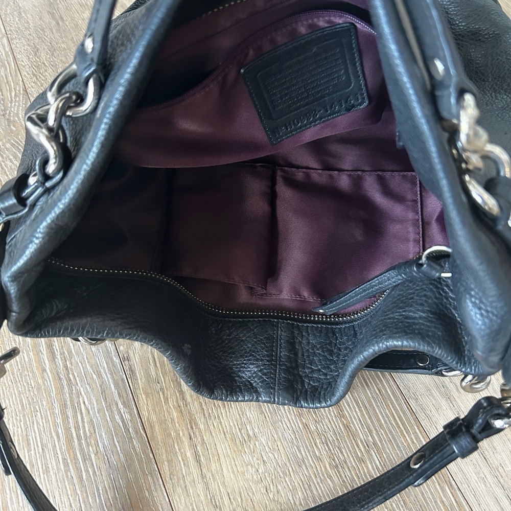 Coach Black Shoulder Bag with Slouchy Hobo Shape and Silver Hardware - Picture 3 of 4